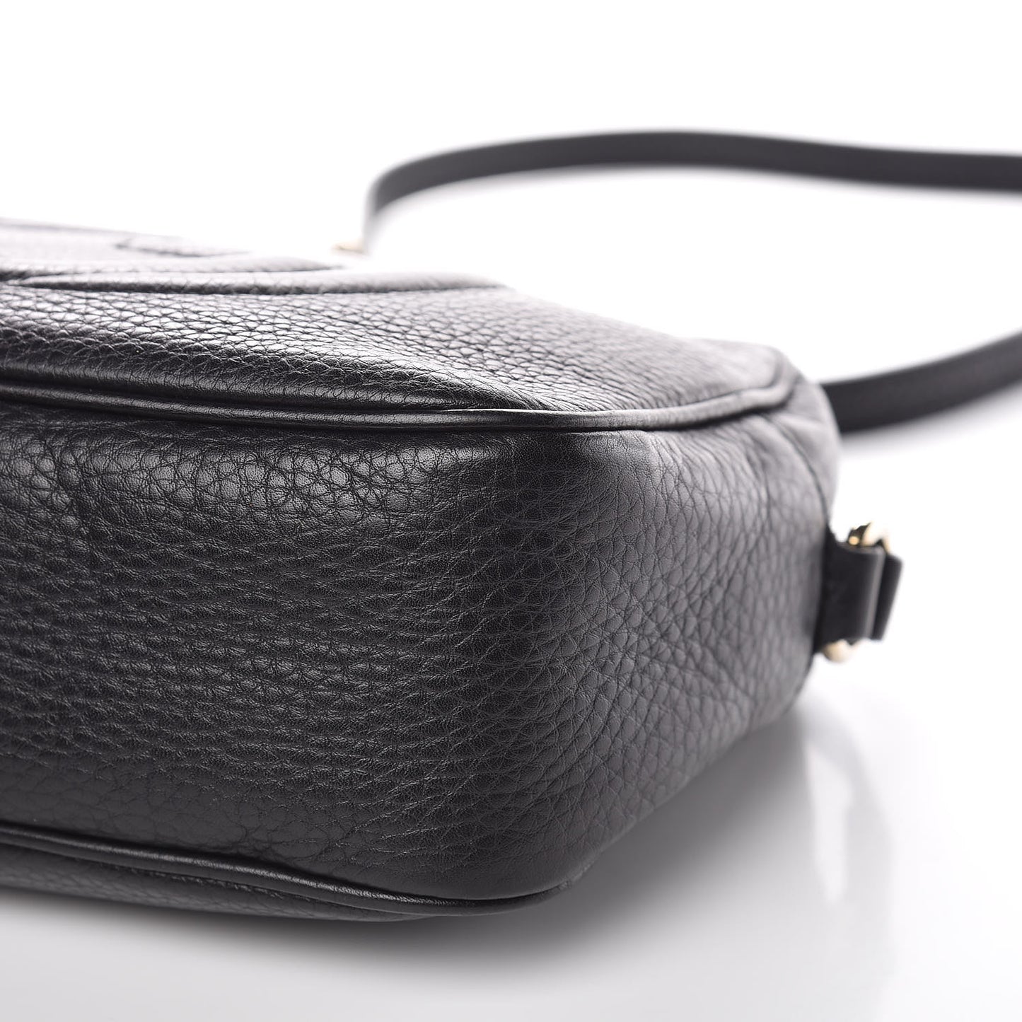 Pebbled Calfskin Small Soho Disco Bag Black
