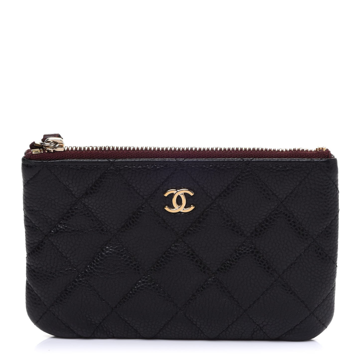 Caviar Quilted Small Cosmetic Case Black