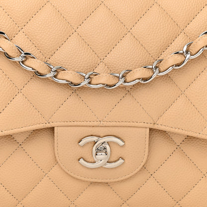 Chanel Caviar Quilted Jumbo Double Flap Light Beige 8 of 10