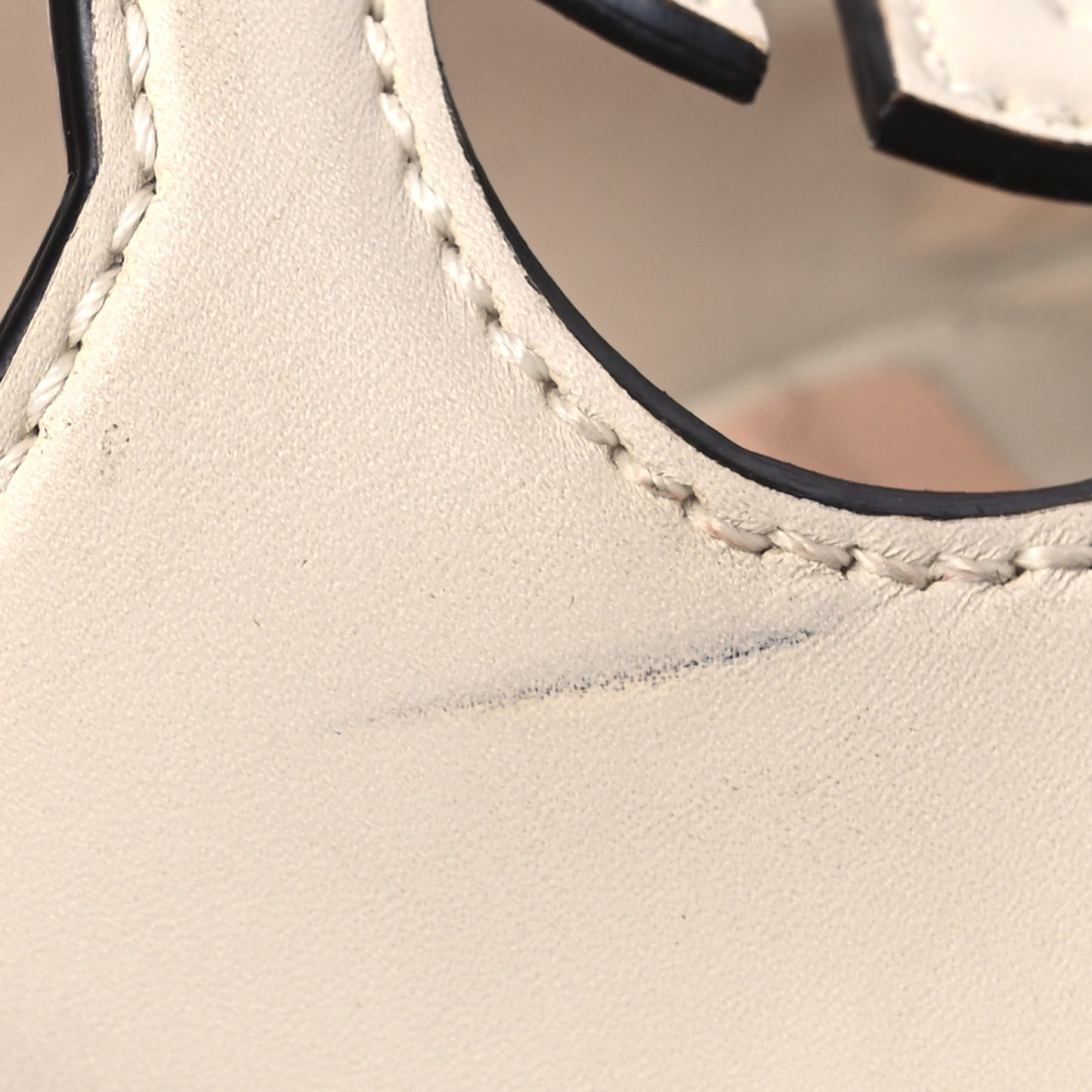 Cosmos Softy Calfskin Wooden Interlocking G Cut-Out 30/120mm Platform Sandals 37 Mystic White