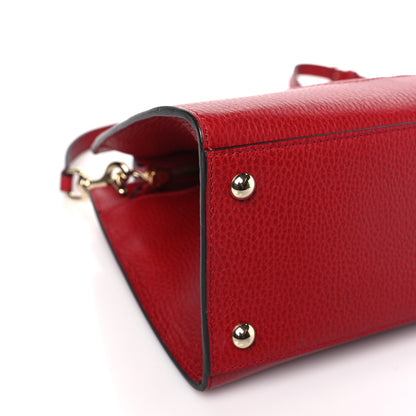 Gucci Dollar Calfskin Medium Soho Top Handle Satchel Hibiscus Red 8 of 9