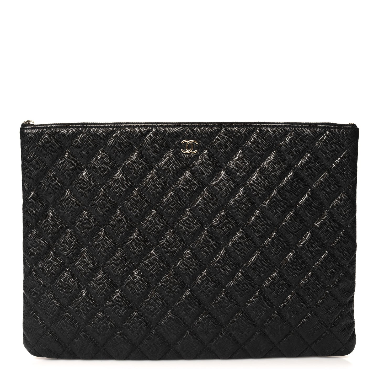 Caviar Quilted Large Cosmetic Case Black