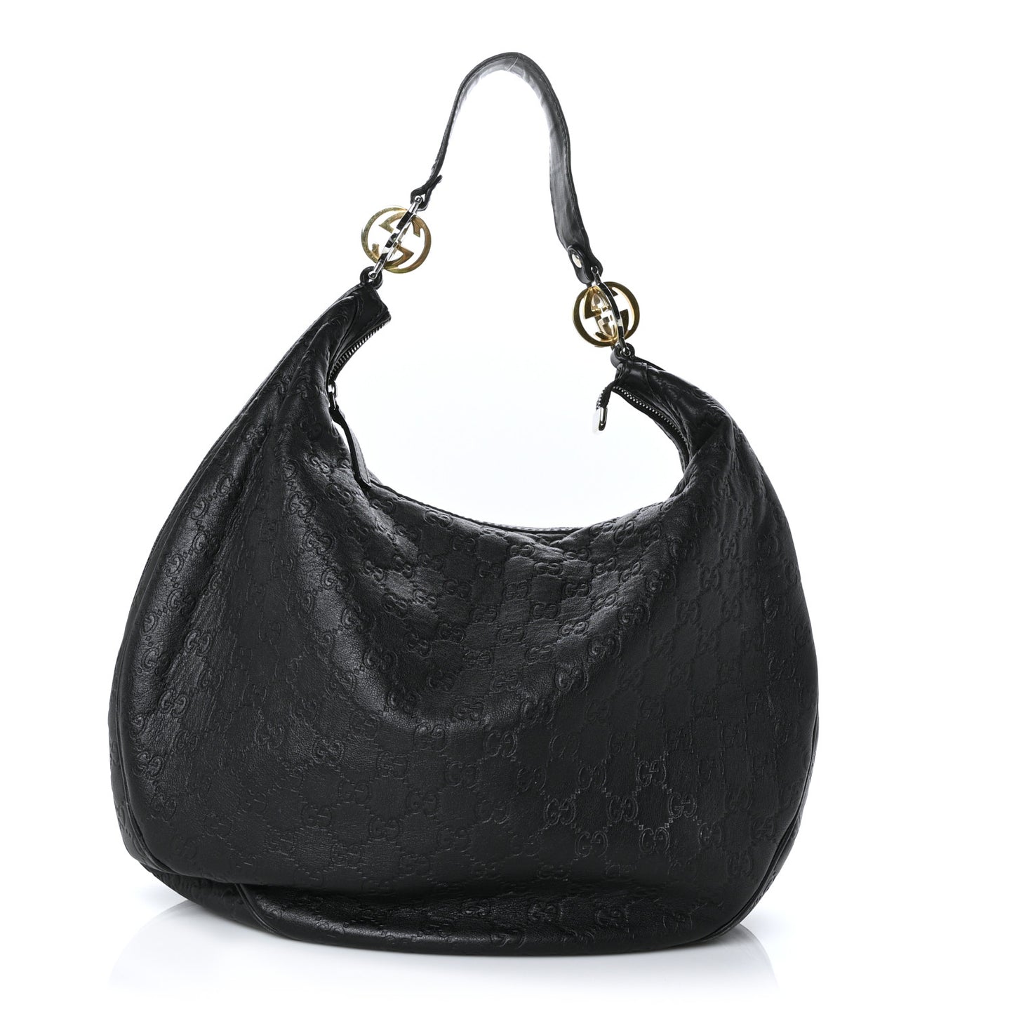 Guccissima Large GG Twins Hobo Black