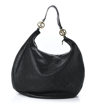 Gucci Guccissima Large GG Twins Hobo Black 1 of 9
