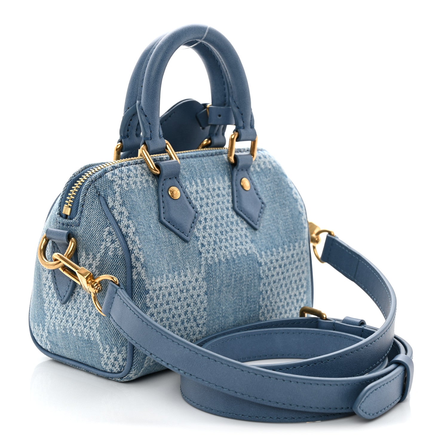 Louis Vuitton Damier Denim 3D Speedy Bandouliere 18 Denim Blue 3 of 10