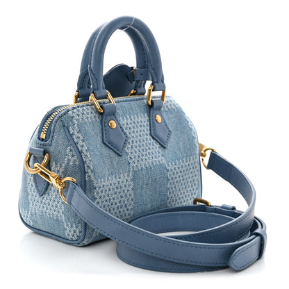 Louis Vuitton Damier Denim 3D Speedy Bandouliere 18 Denim Blue 3 of 10