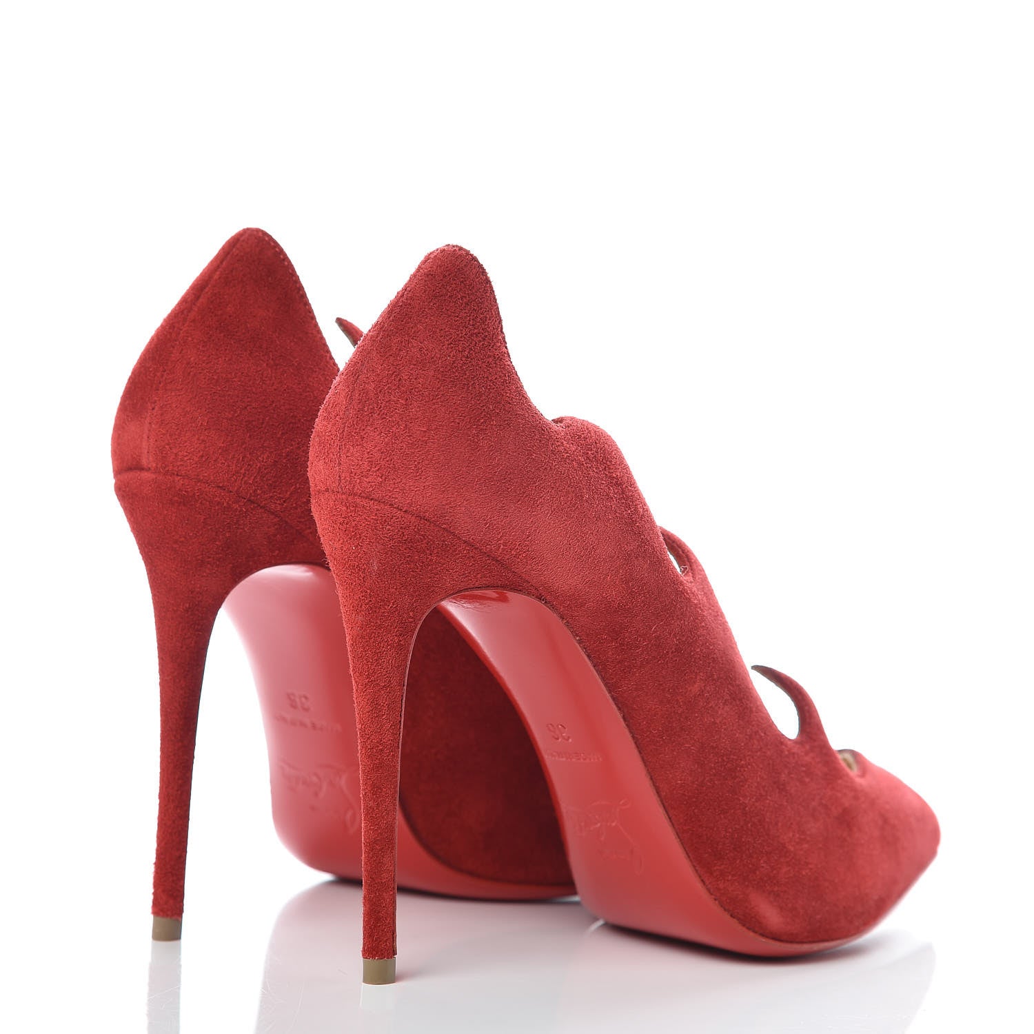 Christian Louboutin Veau Velours Olavague 100 Pumps 36 Rougissime 4 of 8