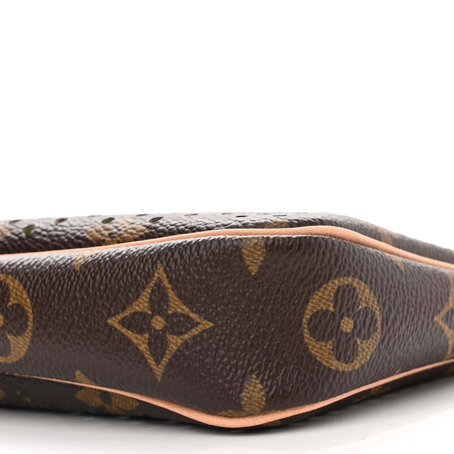 Monogram Perforated Pochette Accessories Bag Green