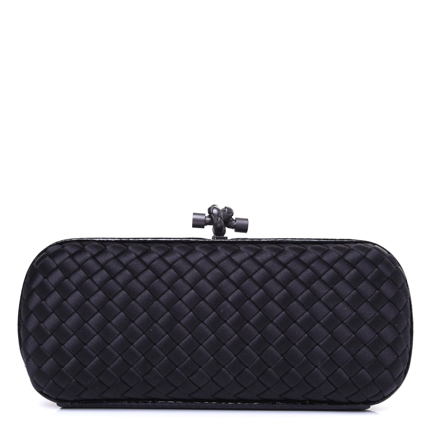 Satin Ayers Intreccio Impero Stretch Knot Clutch Black