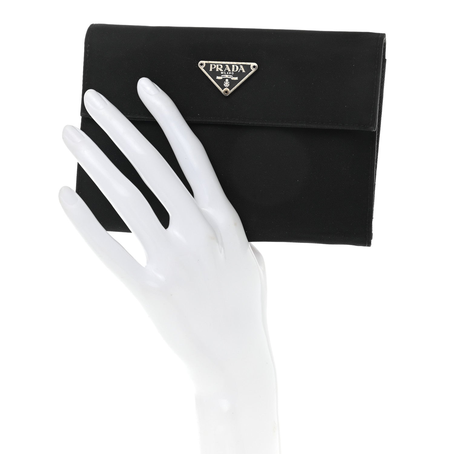 Prada Tessuto Nylon Saffiano Wallet Black 2 of 8