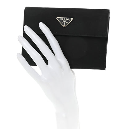 Prada Tessuto Nylon Saffiano Wallet Black 2 of 8