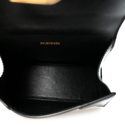 Balenciaga Shiny Box Calfskin Hourglass Top Handle Bag XS Black 5 of 9