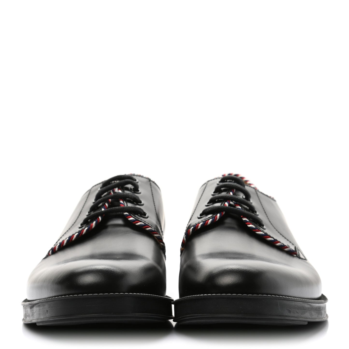 Calfskin Embroidered Mens Lace Up Oxfords 11.5 Black