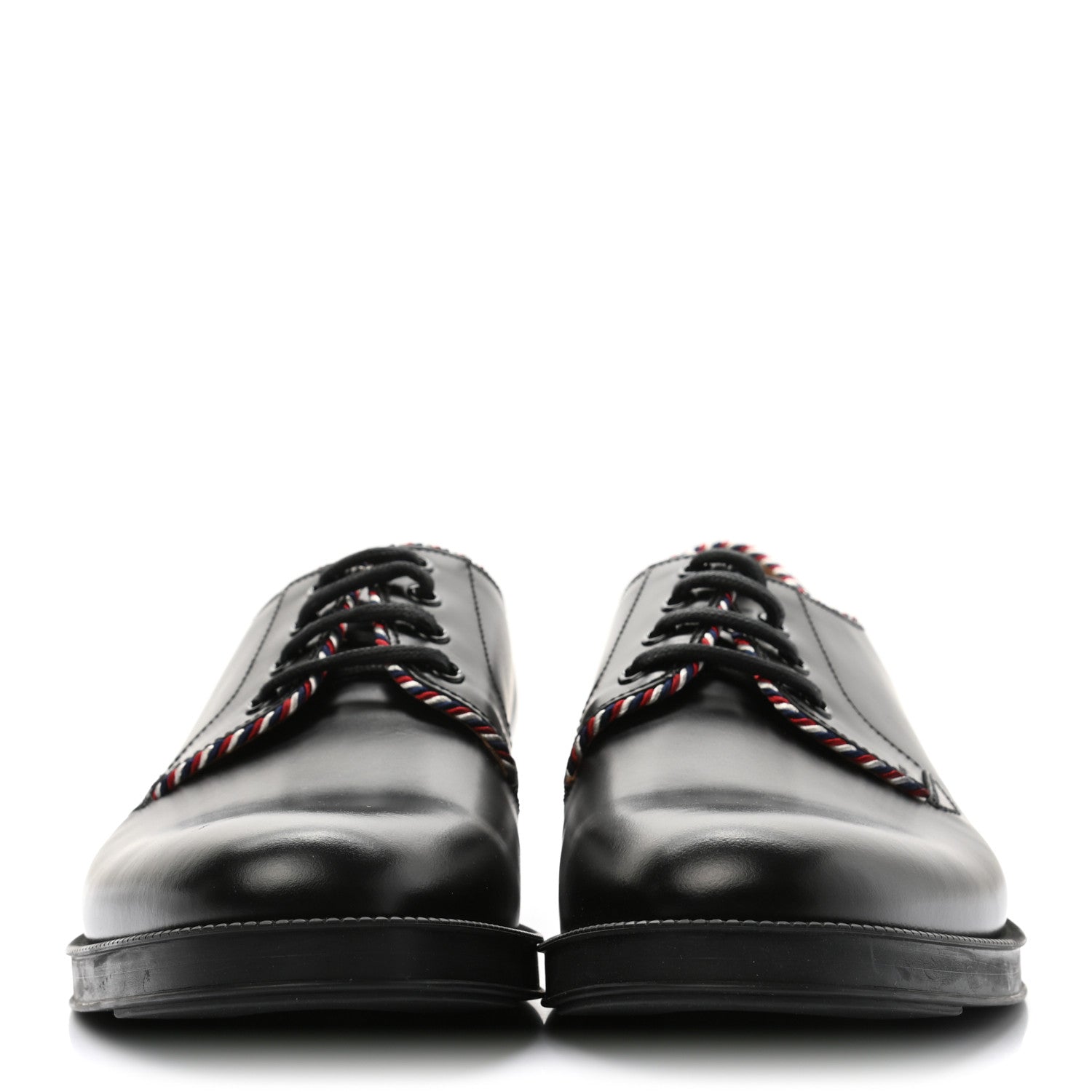 Gucci Calfskin Embroidered Mens Lace Up Oxfords 11.5 Black 2 of 9