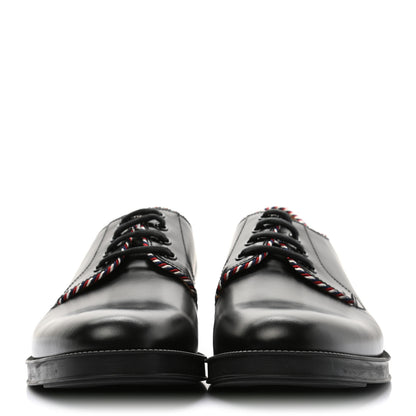 Gucci Calfskin Embroidered Mens Lace Up Oxfords 11.5 Black 2 of 9
