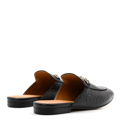 Gucci Glamour Calfskin Guccissima Womens Princetown Slippers 38.5 Black 4 of 10