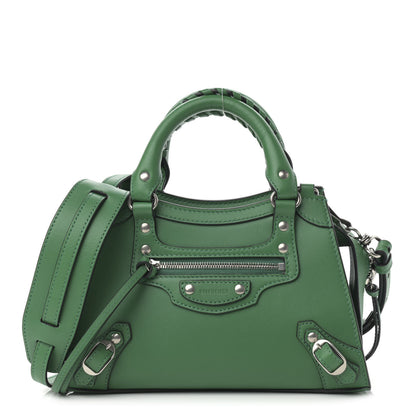 Balenciaga Smooth Calfskin Neo Classic Silver Hardware Mini City Grass Green 1 of 11