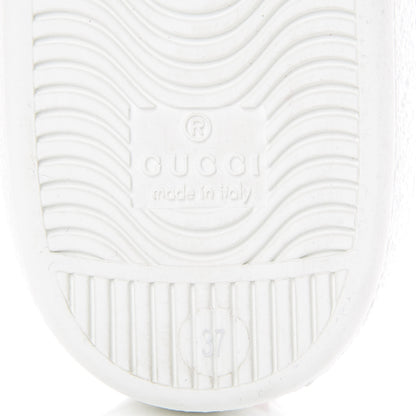 Gucci Calfskin Ayers Bee Embroidered Womens Ace Sneakers 37 White Green 7 of 9