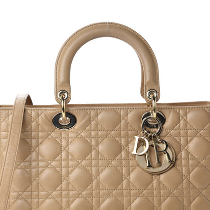 Christian Dior Lambskin Cannage Large Lady Dior Beige 10 of 10