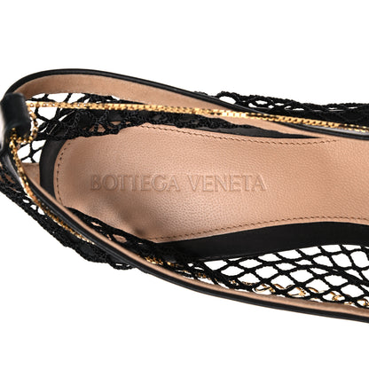 Bottega Veneta Mesh Calfskin Chain Stretch Pumps 36.5 Black 7 of 8