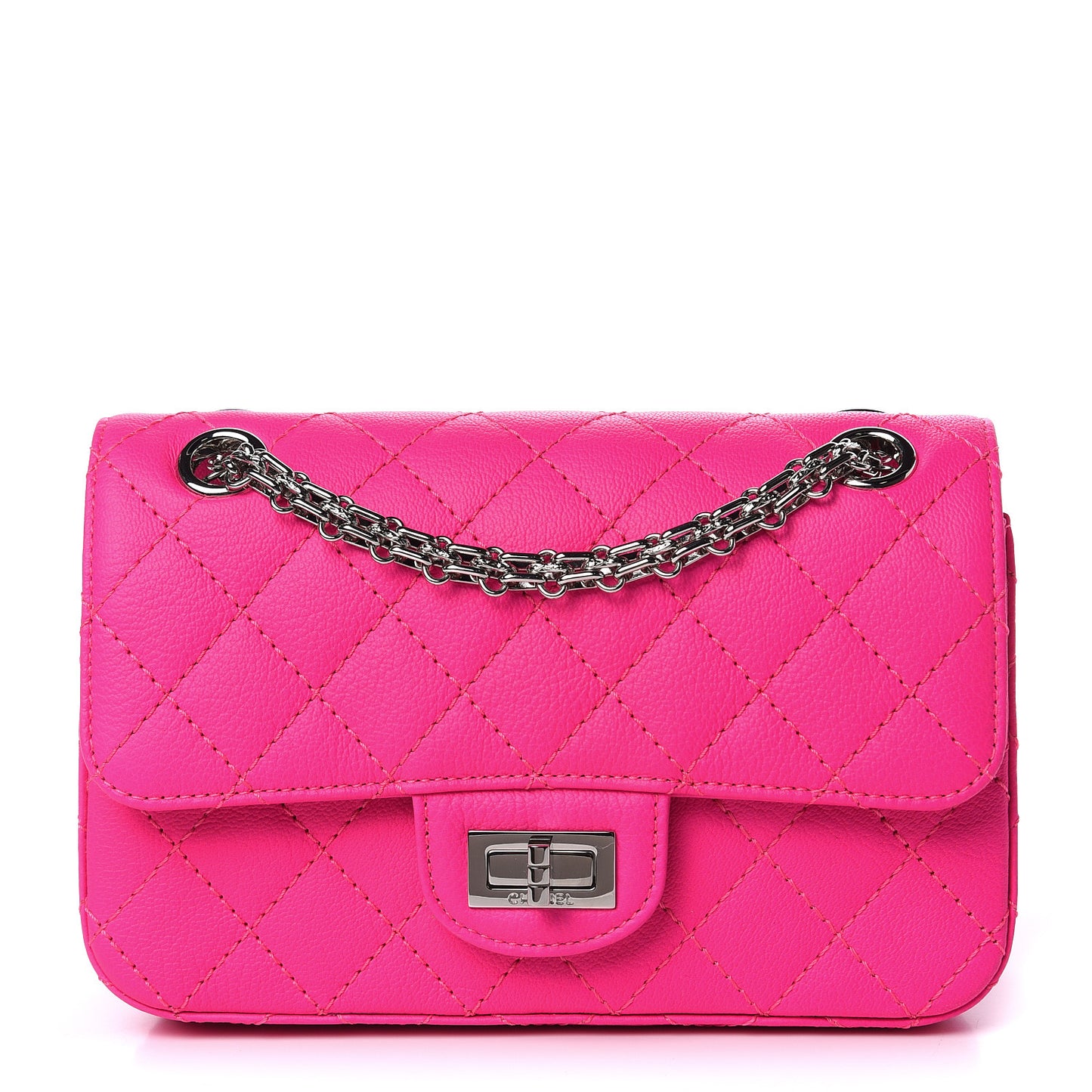 Goatskin Quilted 2.55 Reissue Mini Flap Fluorescent Pink