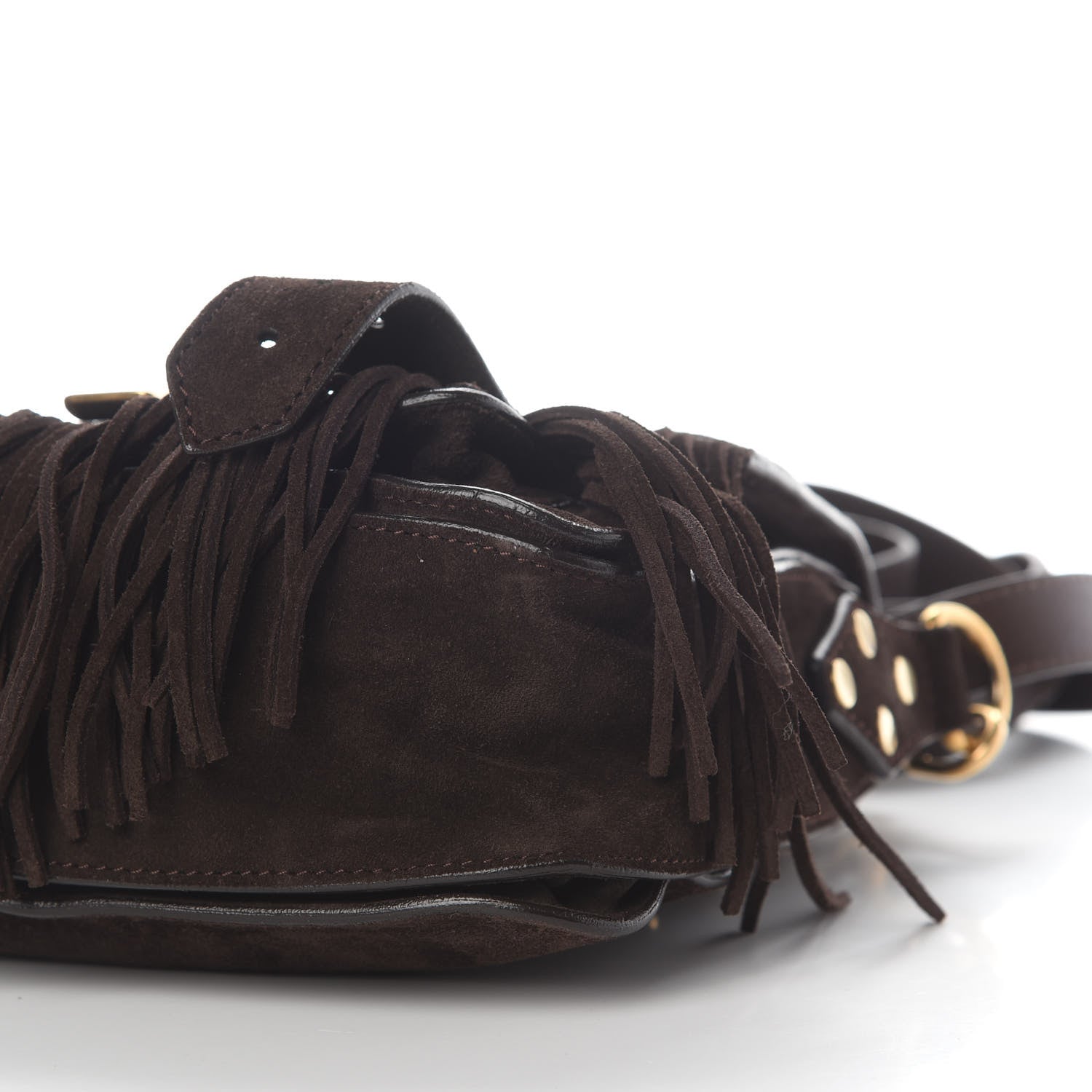 Proenza Schouler Suede Fringed PS1 Crossbody Pouch Bark 8 of 9
