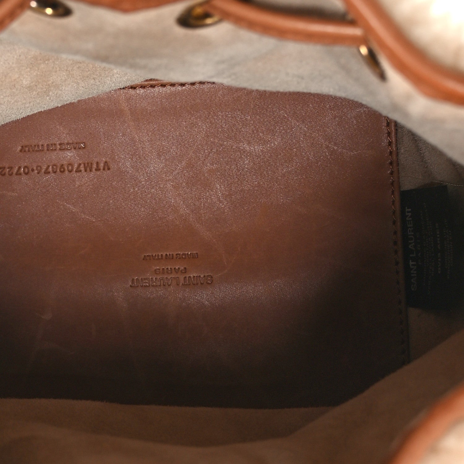 Saint Laurent Shearling Calfskin Small Emmanuelle Bucket Bag Natural Beige Brick 5 of 10