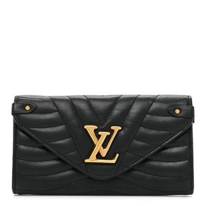 Louis Vuitton Calfskin New Wave Long Wallet Black 1 of 12