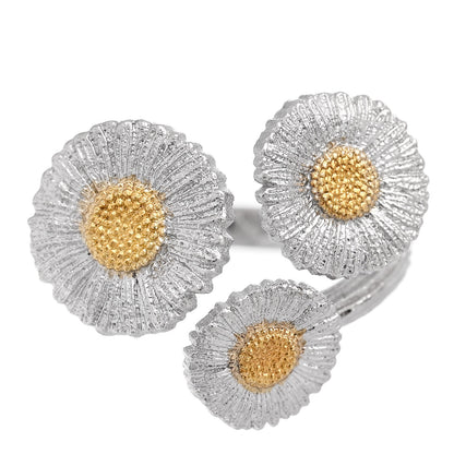 Buccellati Sterling Silver Gold Vermeil Multi Blossoms Daisy Ring 53 6.5 1 of 5