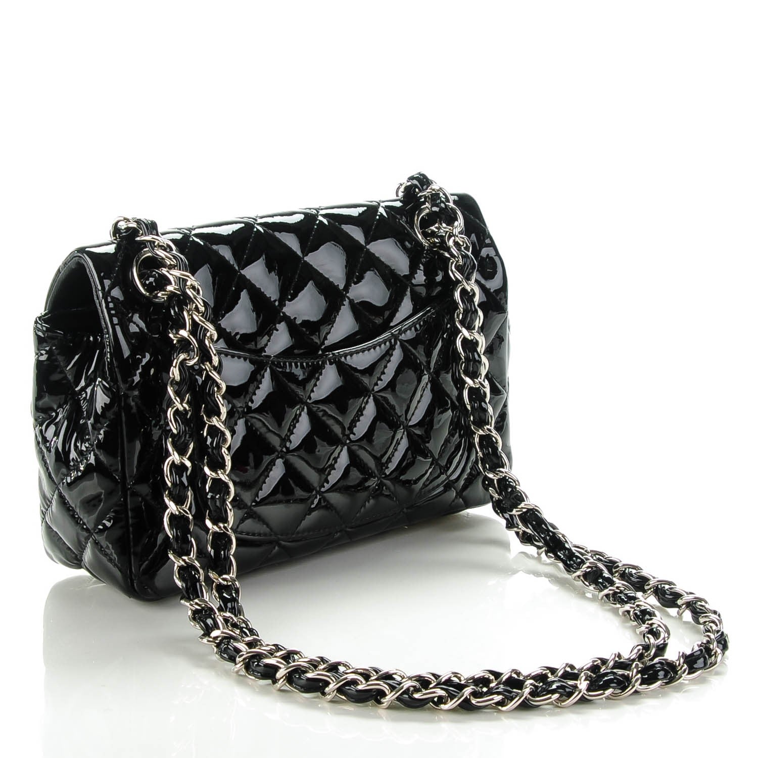Chanel Patent Calfskin Quilted Mini Rectangular Flap Black 3 of 8