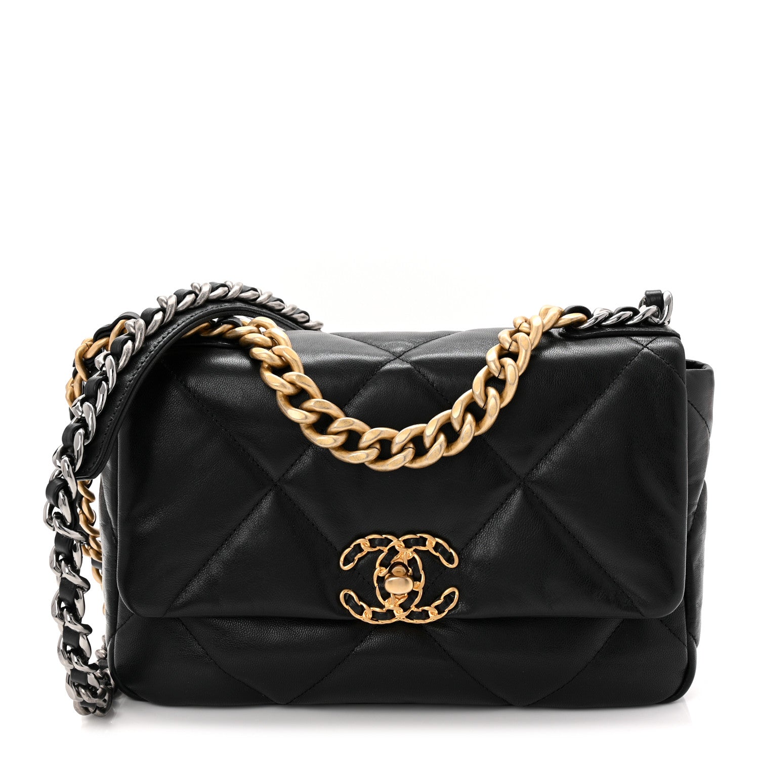 Chanel Goatskin Quilted Medium Chanel 19 Flap Black 1 of 10