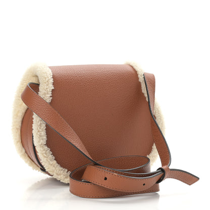 Chloe Calfskin Shearling Small Marcie Saddle Bag Caramel 3 of 15