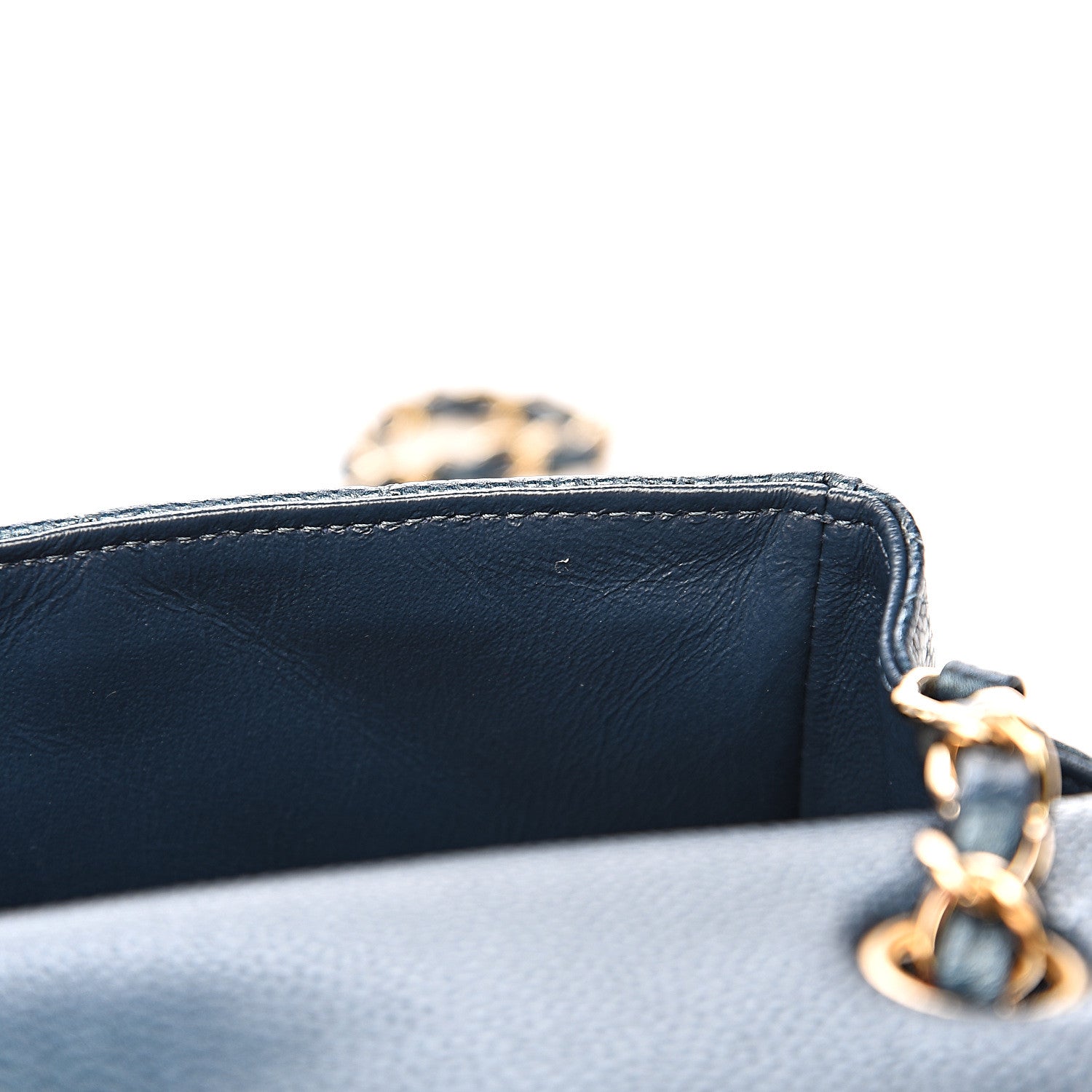 Chanel Iridescent Caviar Quilted Mini Rectangular Flap Blue 8 of 11