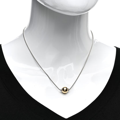 David Yurman Sterling Silver 18K Yellow Gold Diamond 10mm Solari Pendant Necklace 2 of 5