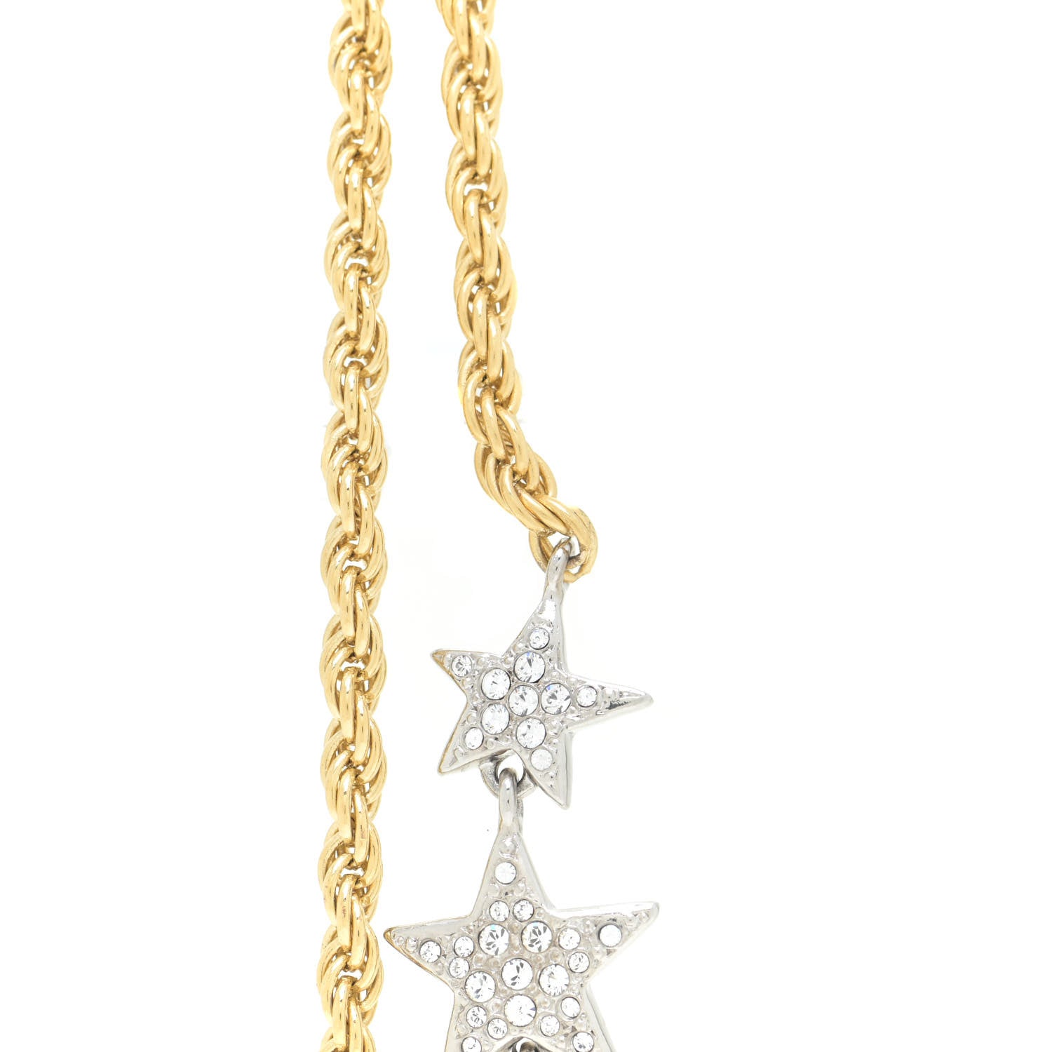 Chanel Crystal CC Star Necklace Gold 6 of 9