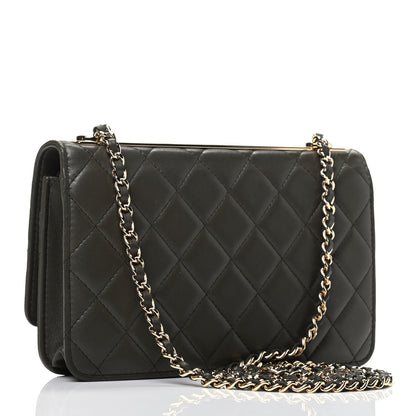 Chanel Lambskin Quilted Trendy CC Wallet On Chain WOC Grey 3 of 9