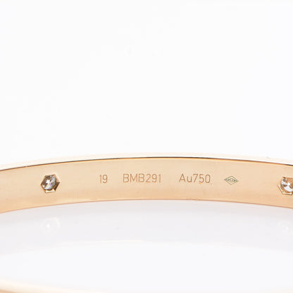 Cartier 18K Yellow Gold 4 Diamond LOVE Bracelet 19 8 of 8