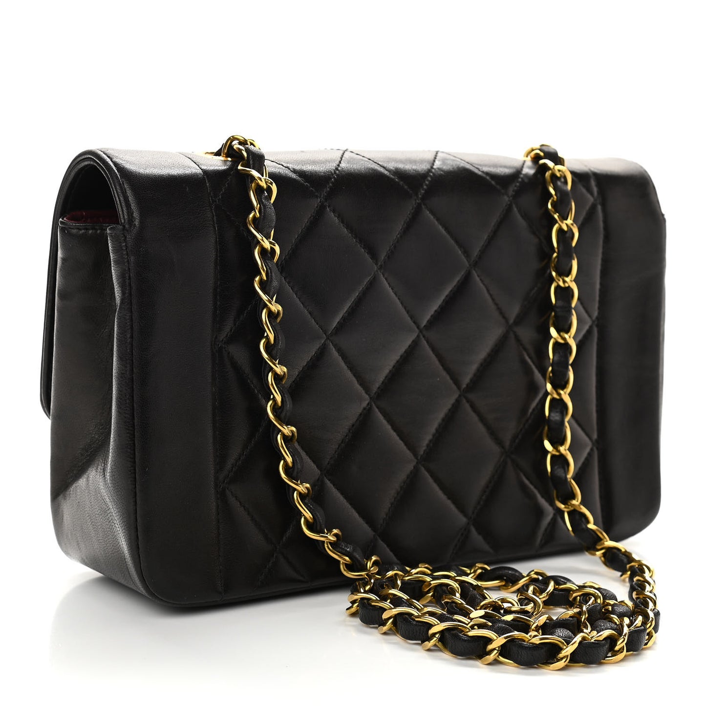 Lambskin Quilted Small Single Flap Black