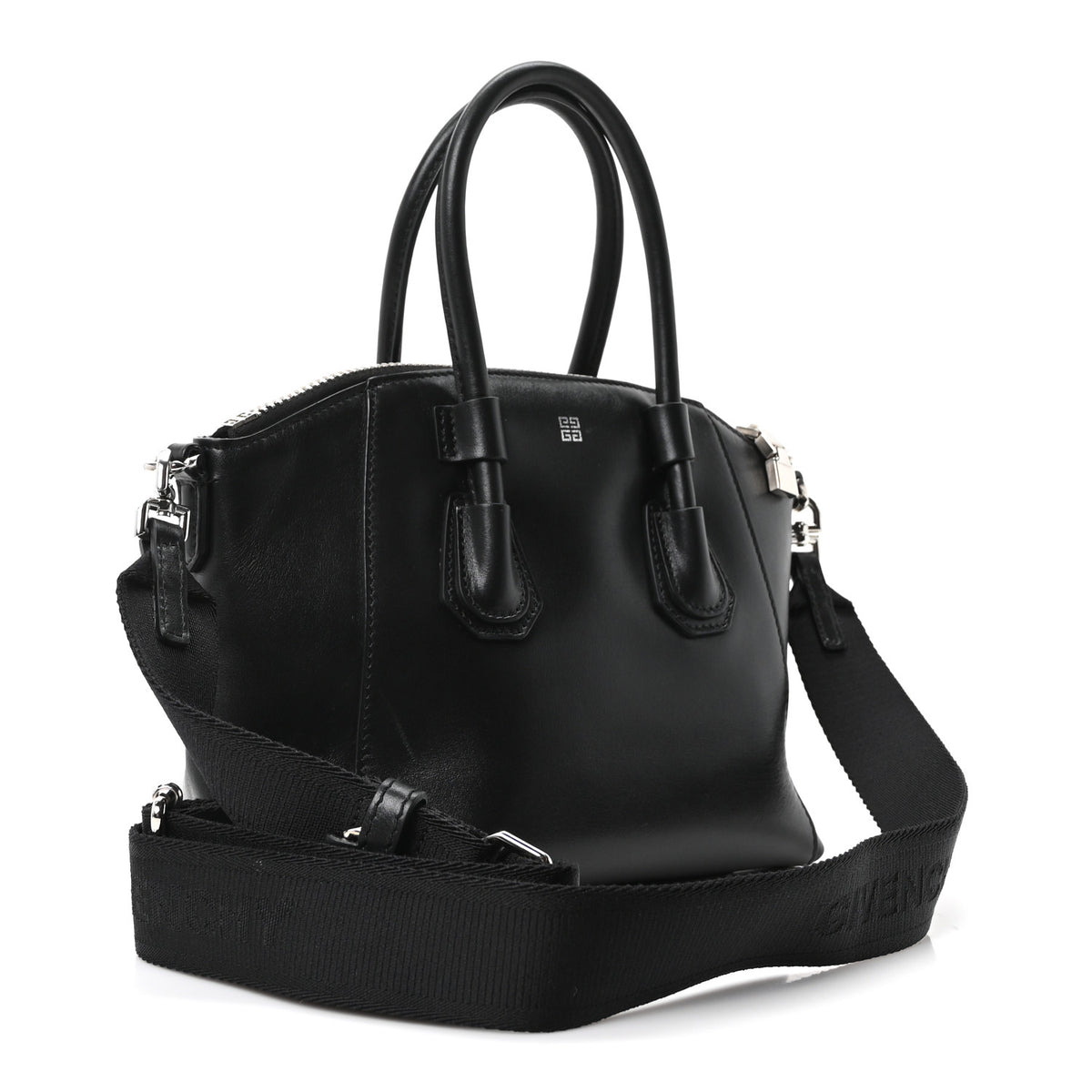 Box Calfskin Mini Sport Antigona Top Handle Bag Black