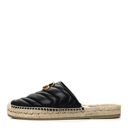 Gucci Nappa Matelasse GG Marmont Espadrille Slippers 37 Black 1 of 8