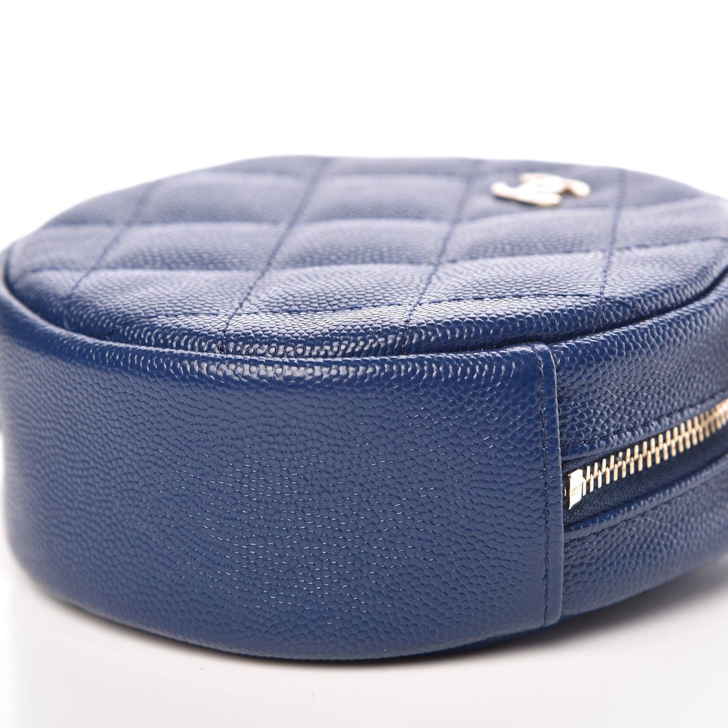 Chanel Caviar Quilted Round Clutch With Chain Navy 9 of 10