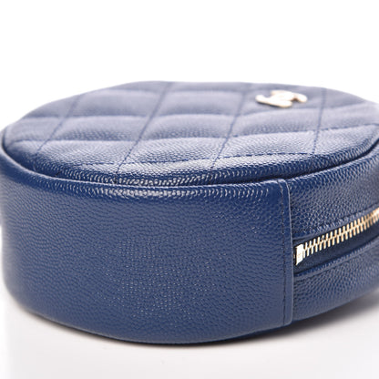 Chanel Caviar Quilted Round Clutch With Chain Navy 9 of 10