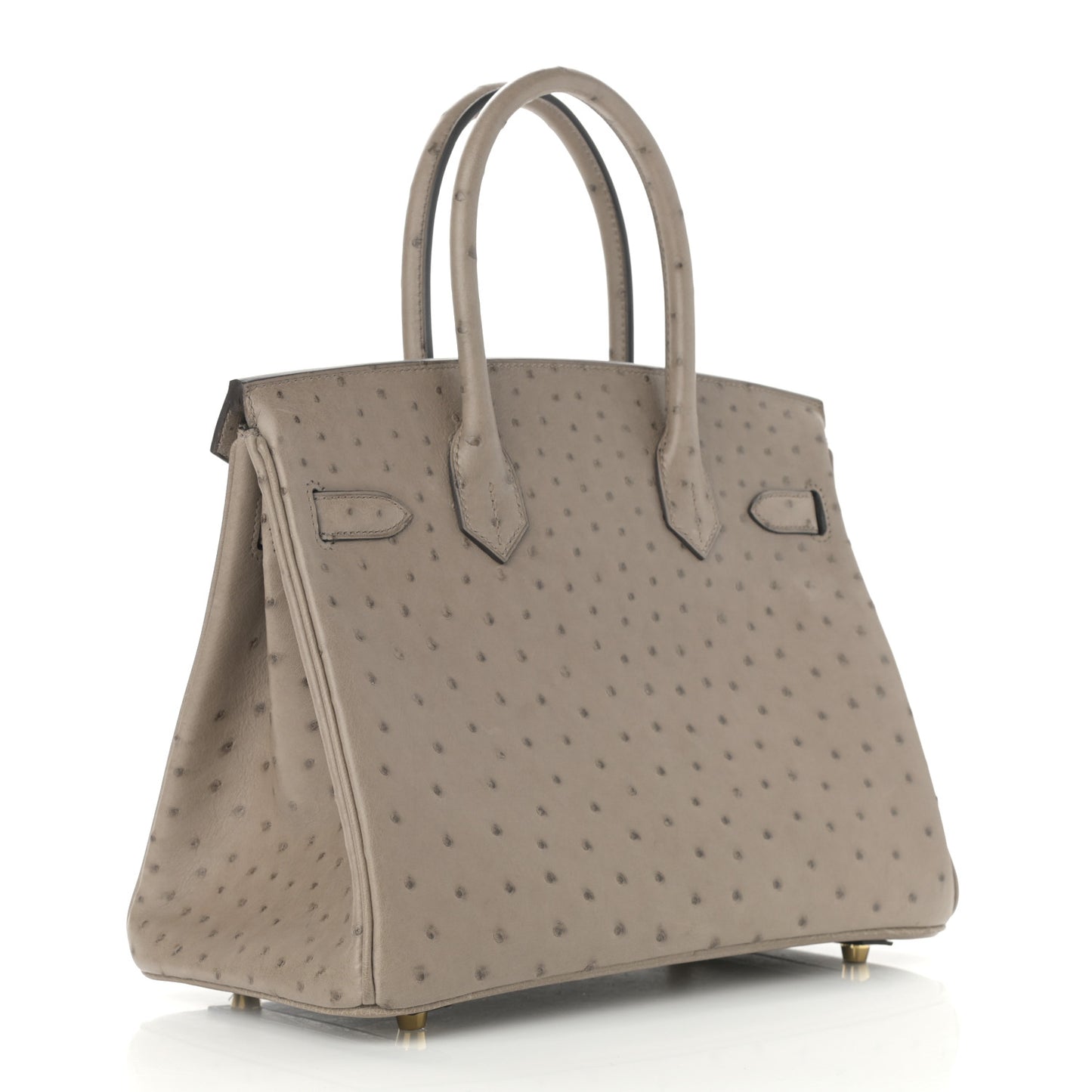 Ostrich Birkin 30 Gris Asphalte
