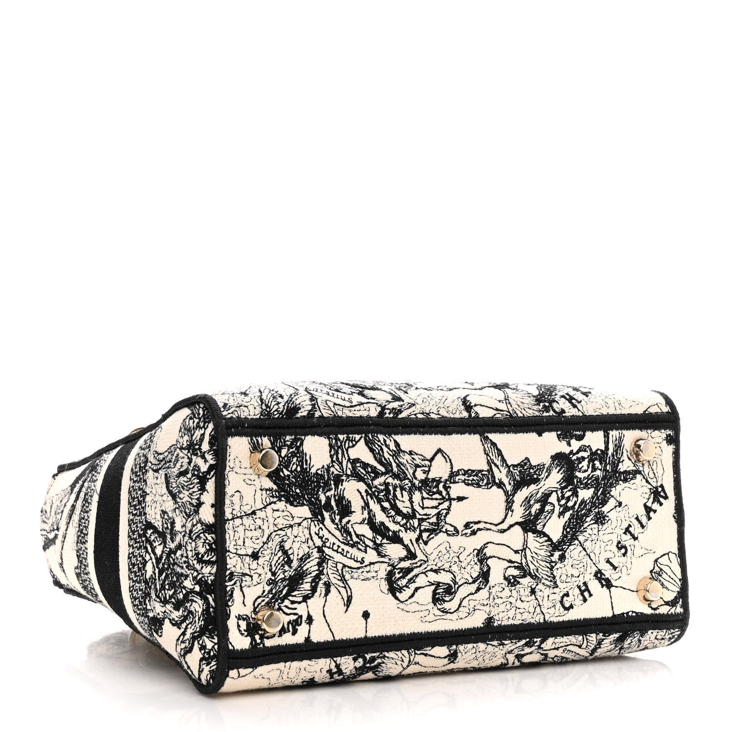 Christian Dior Canvas Embroidered Zodiac Toile De Jouy Medium Lady D-Lite Latte 4 of 10