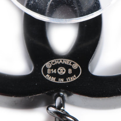 Chanel Ruthenium Pearl Bead CC Drop Earrings Black 4 of 5