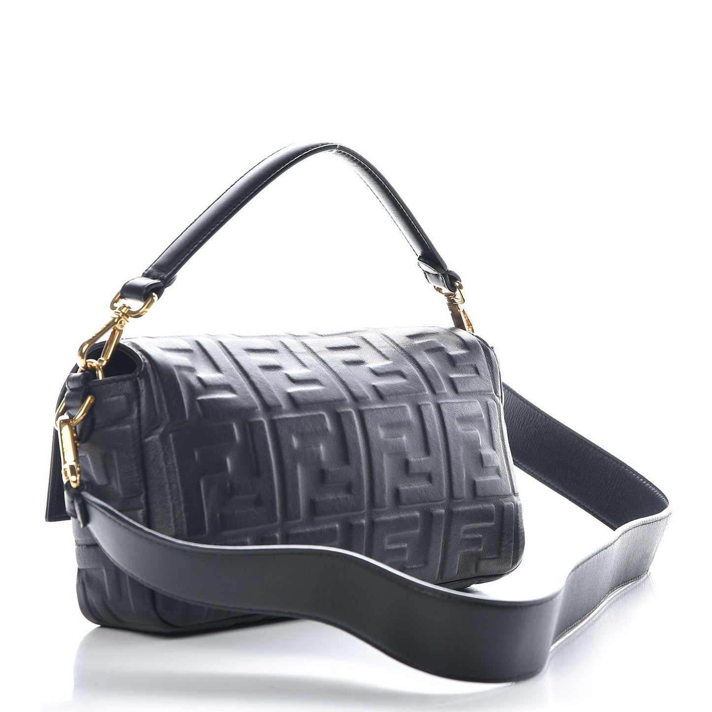 Nappa FF 1974 Embossed Baguette Black