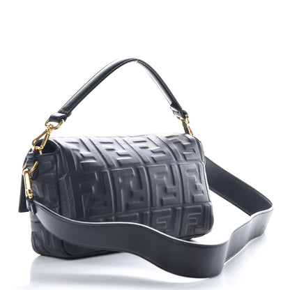 Fendi Nappa FF 1974 Embossed Baguette Black 3 of 11