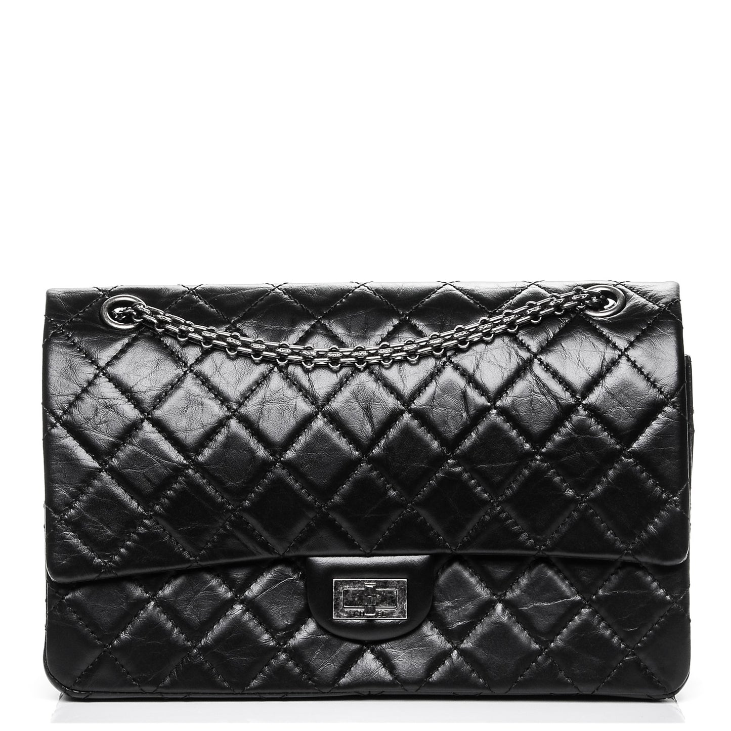 Aged Calfskin Quilted 2.55 Reissue 226 Flap Black