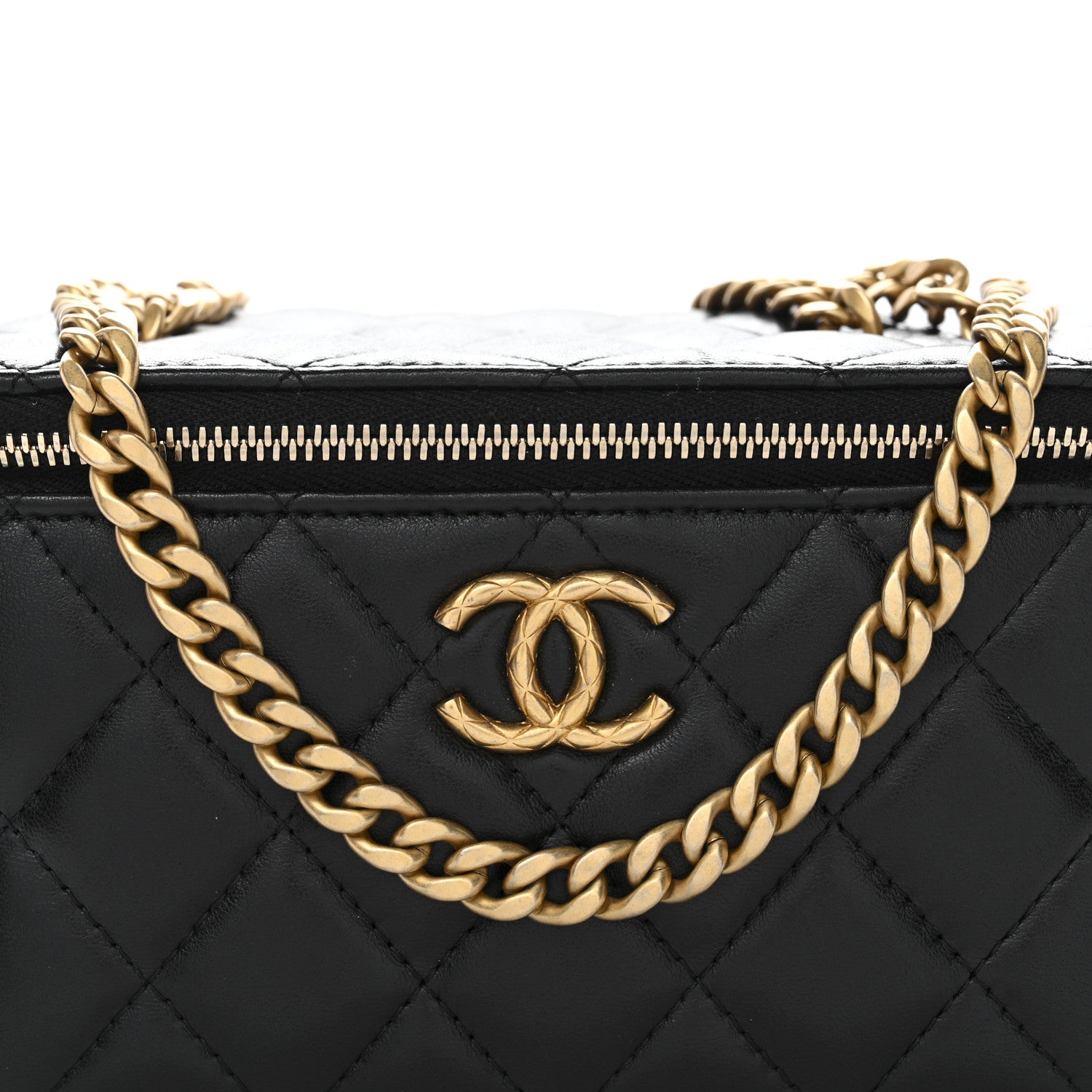Chanel Lambskin Quilted Small Pillow Crush Vanity Case With Chain Black 8 of 12