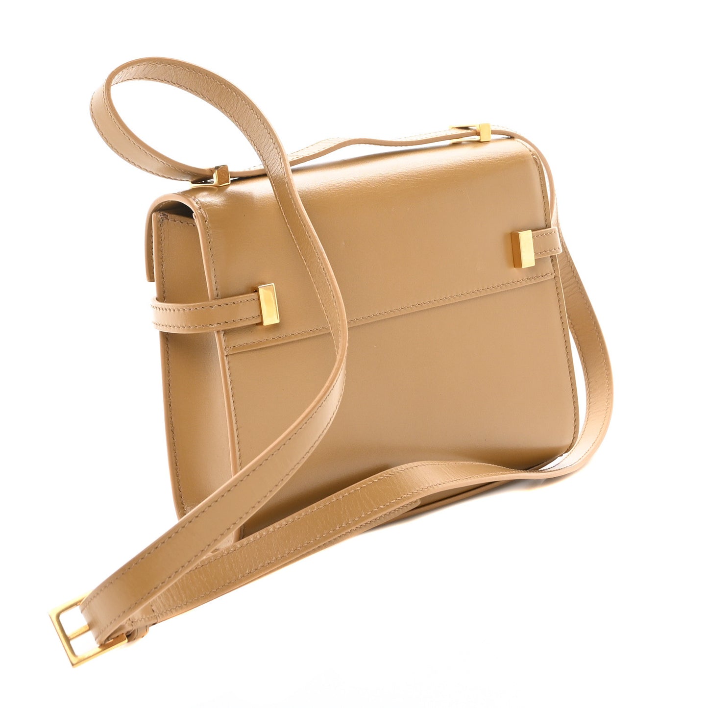 Smooth Calfskin Mini Manhattan Shoulder Bag Tabac Brown